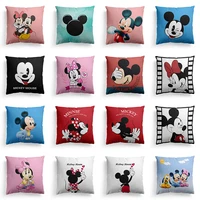 new disney anime figures mickey minnie pillowcase plush cushion cover plush pillowcase home sofa pillowcase decoration 45x45cm
