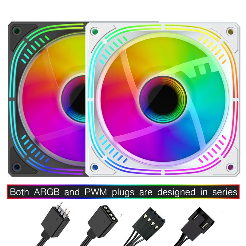 Jumpeak 120mm RGB Fan Endless Abyss Effect PWM 4PIN Quiet 12cm ARGB Fans Kit For Computer PC Case Cooling System CPU Cooler images - 6