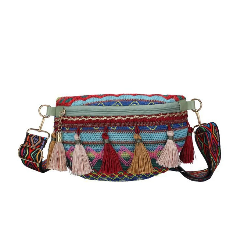 

Korean Style Weave Tassels Bags Satchel Pocket Naitonal Style Single Shoulder Bag For Teens Girls Teenager Girl Bags Women
