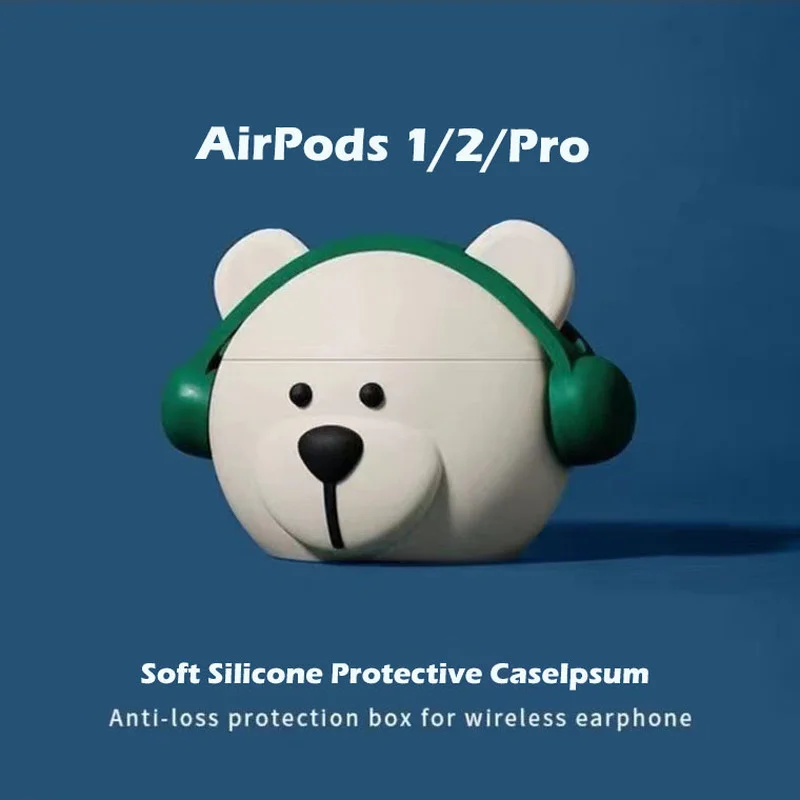 

Soft Silicone Case for AirPods 1 2 Pro Earphone Protective Sleeve Headset Cover Cute Cartoon Earpods Earbuds Case Birthday Gifts
