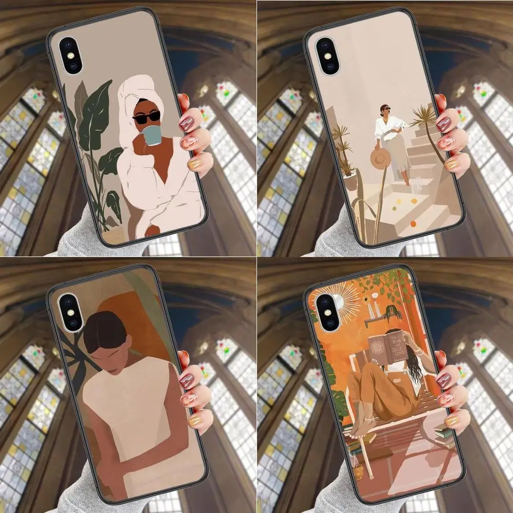 Абстрактная Мода винтажная девушка для Huawei Y5 Y5p Y6 Y6P Y6s Y7 Y7a Y7P Y9 Lite Prime Pro 2018 2019 черный