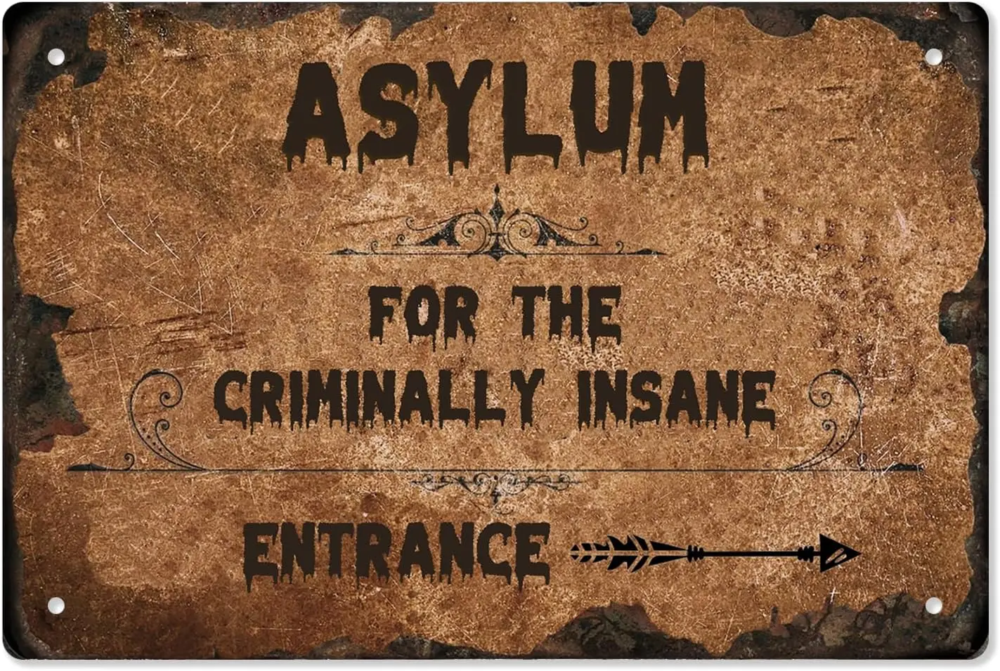 Asylum for The Criminally Insane Sign винтажные забавные металлические вывески для домашнего