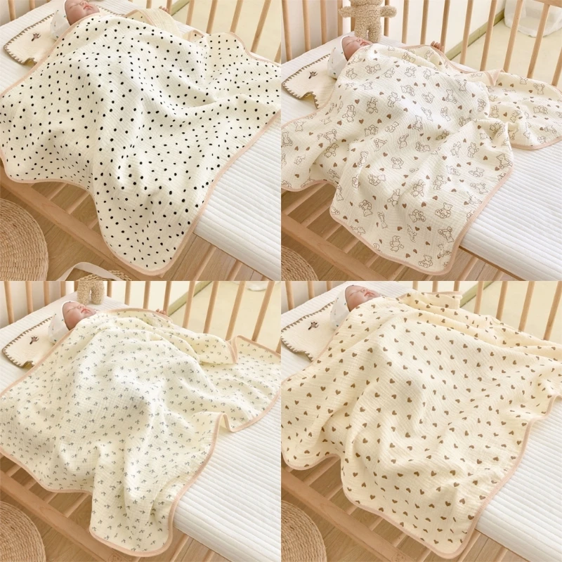 

Newborn Wrap Blanket Gauze-Cotton Baby Bath Towel Muslin Blanket Stroller Cover