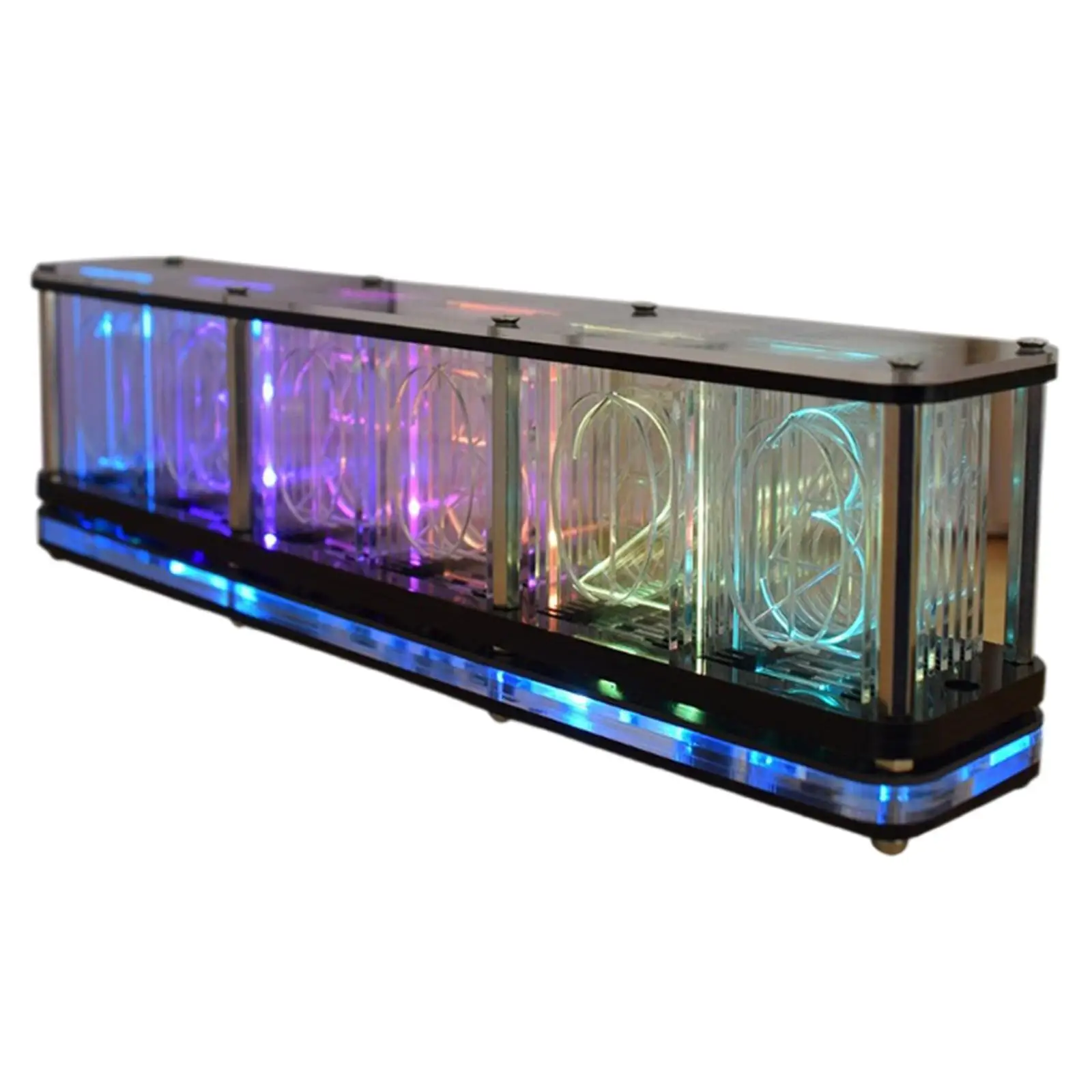 Настольные часы с имитацией RGB Nixie Tube для гостиной спальни орнаментом |