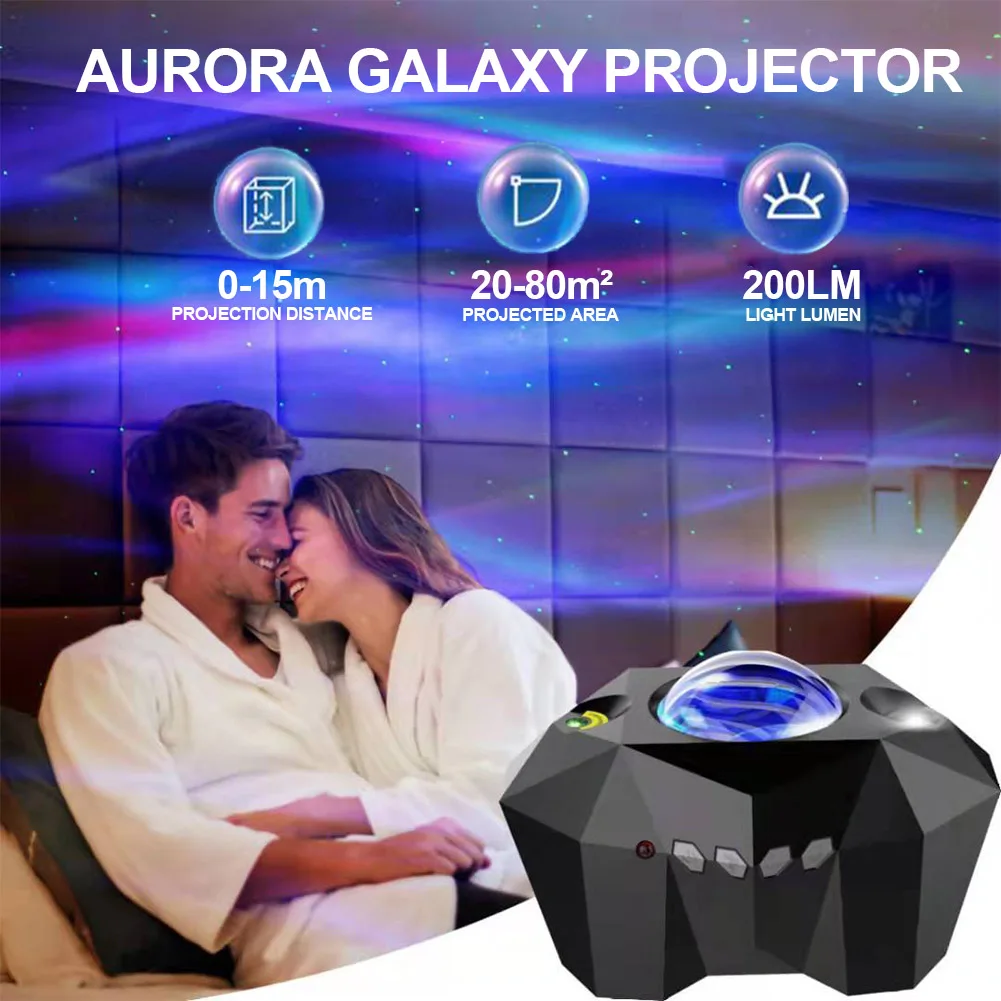 

LED Aurora Borealis Galaxy Projector Starry Sky Night Light Built-in Bluetooth-Speaker For Home Bedroom Decoration Kids Gift