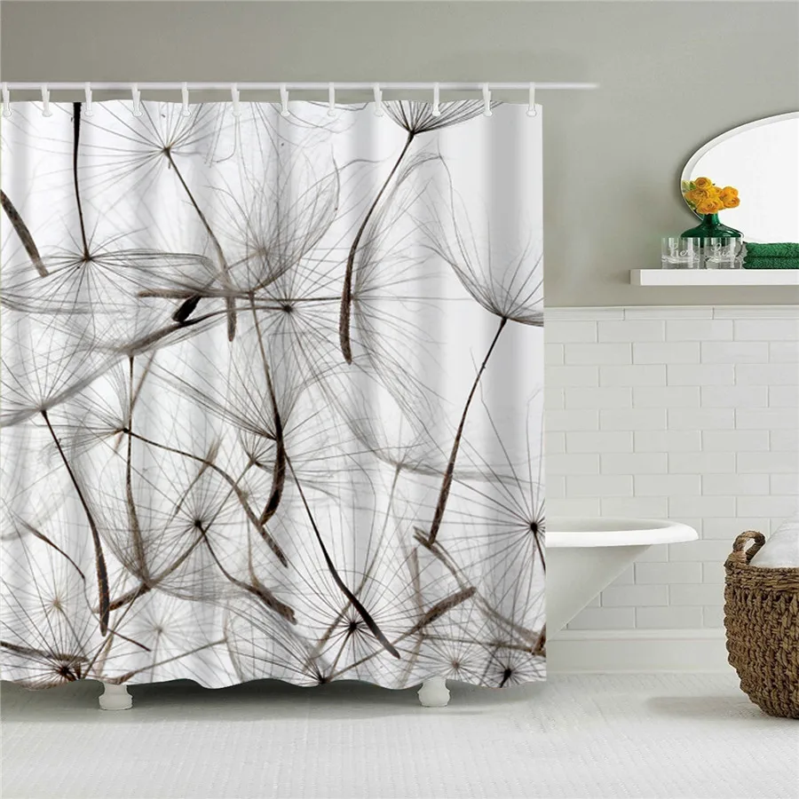 

Dandelion Red Rose Small Fresh Shower Curtains Bathroom Curtain Frabic Waterproof Polyester Bathroom Curtain with Hooks