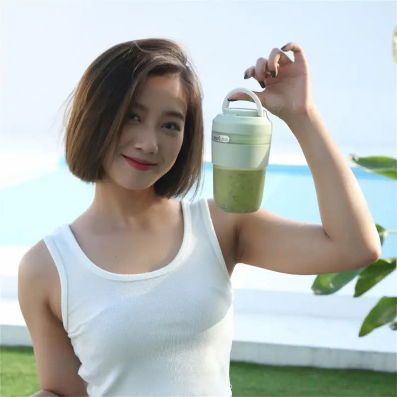 

Four Cutter Head Small Juicing Cup Solid Color Fruit Machine Multi-purpose Usb Rechargeable Fruit Juicer Juicers 400ml Juicer