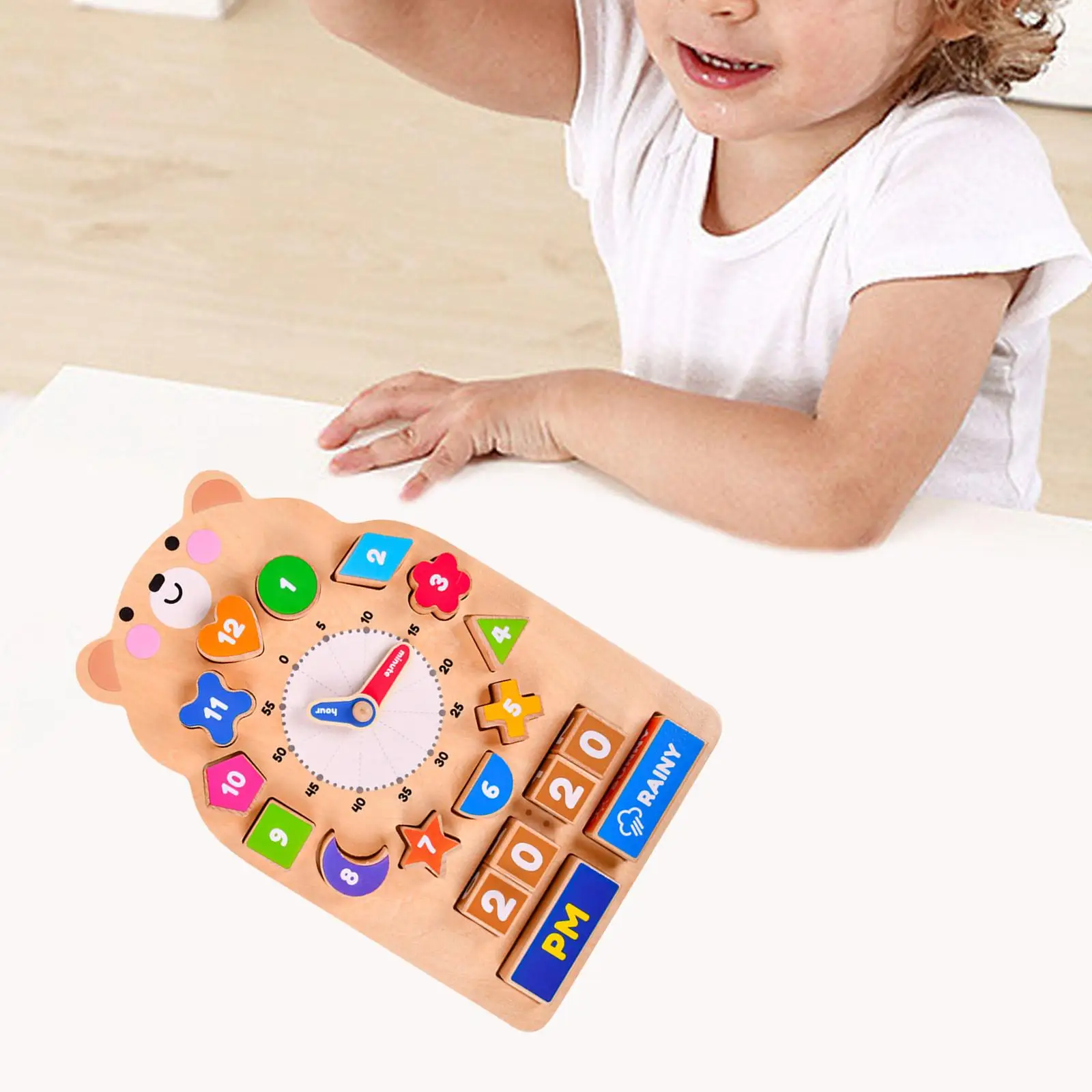 

Shape Sorter Teaching clock Montessori Multifunctional for Gifts Children