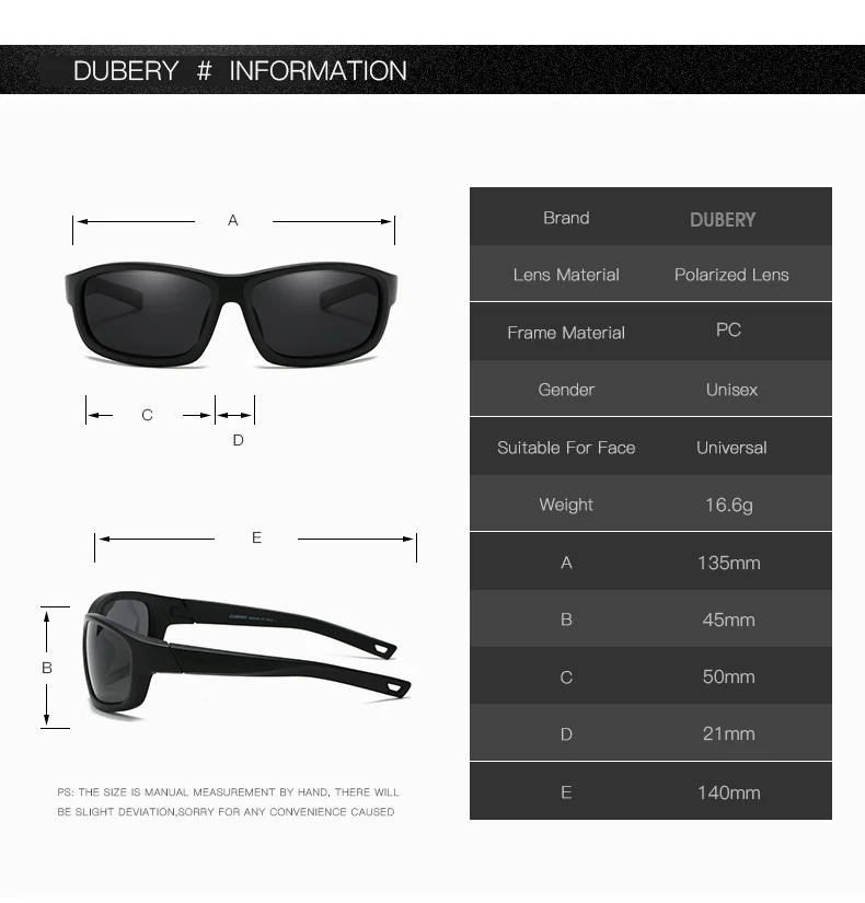 DUBERY 2025 новые модные поляризационные солнцезащитные очки с защитой UV400 для мужчин и женщин в стиле ретро, классические для вождения на открытом воздухе, 12 цветов, модель 227 (art.: 3920cd04fd78e) - 3920cd04fd78e