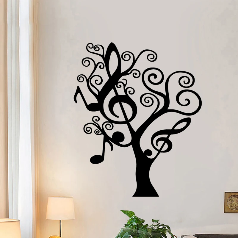 

Modern Music Tree Wall Sticker Home Decoration Musical Wallpaper Kids Room Decor Living Room Decoration Creative Accessories
