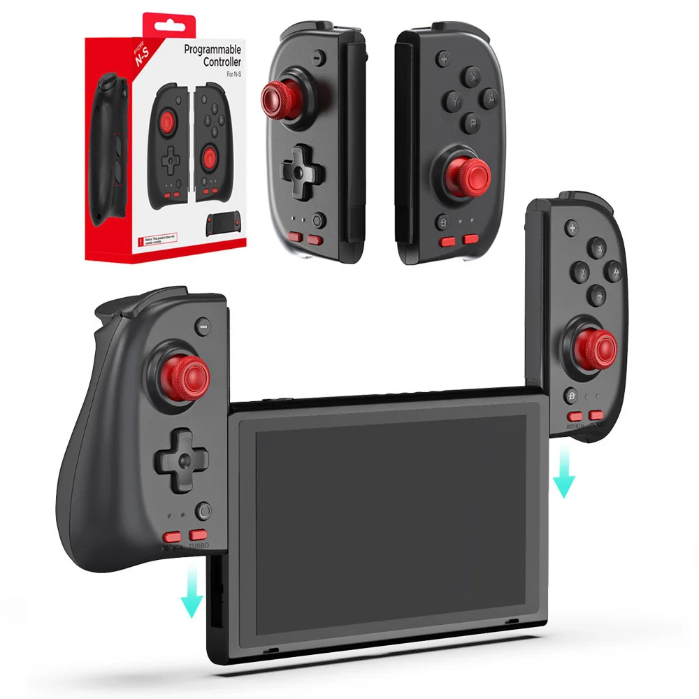 

19210D Upgrade For Nintendo Switch Pro Gamepad Controller wired 1L1R Joycon Handle Grip Gyro Joy-pad Joystick Accessories Sale
