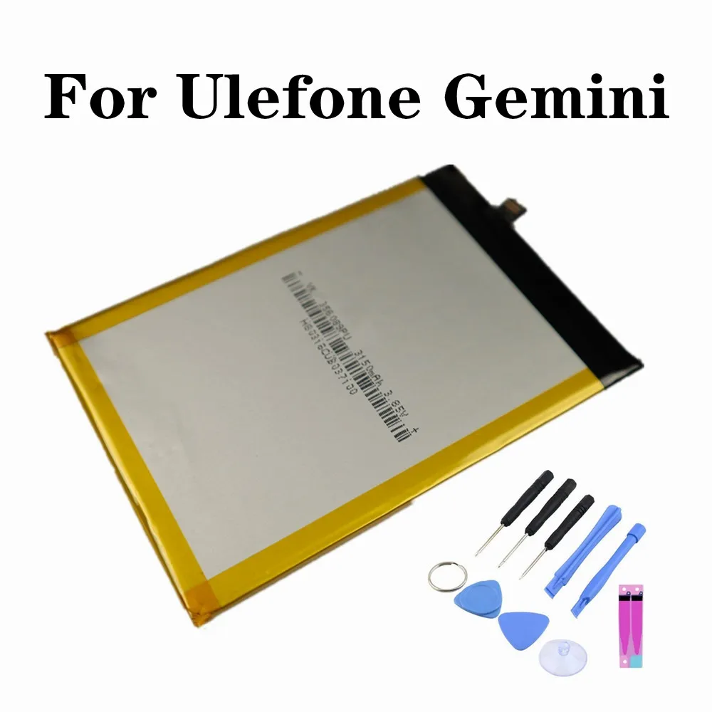 

Новый аккумулятор для смартфона Ulefone Gemini, аккумулятор 3150 мАч, высокое качество + Инструменты