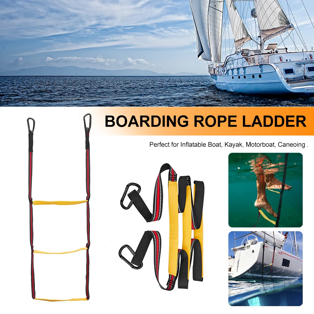 

Portable Boarding Ladder Inflatable Boat Climbing Ladder Rope Special Folding Safety Hanging Ladder for Kayak Motorboat Canoes