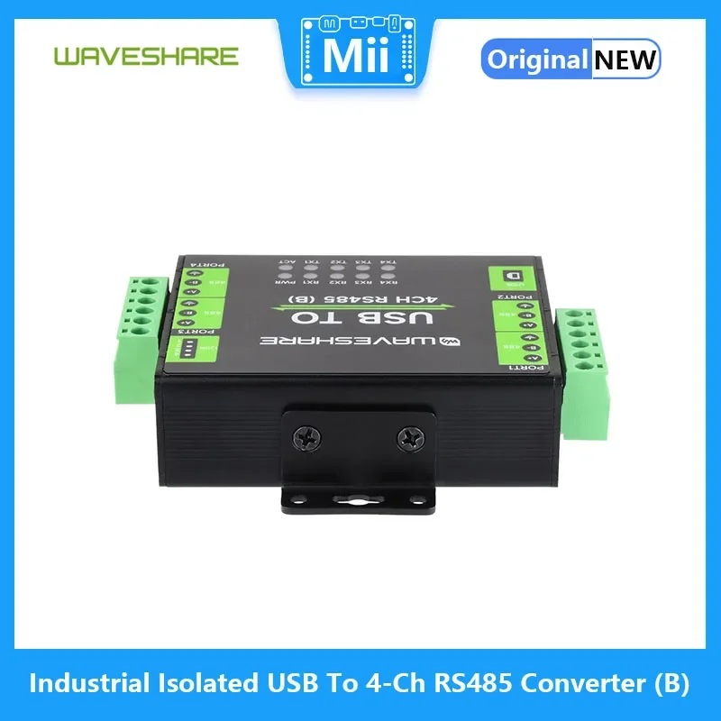 Waveshare промышленный изолированный преобразователь USB в 4-канальный RS485 (B) чип CH344L