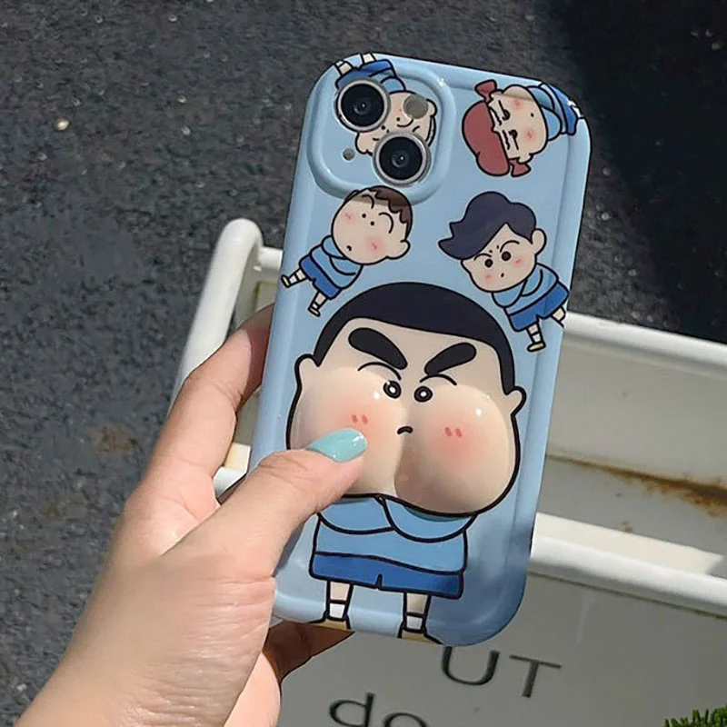 

Crayon Shin-chan Decompression Kneading Shell for IPhone 11 12 13 14 Pro Max 7 8 Plus XR Xs X New Ins All-Inclusive Phone Case