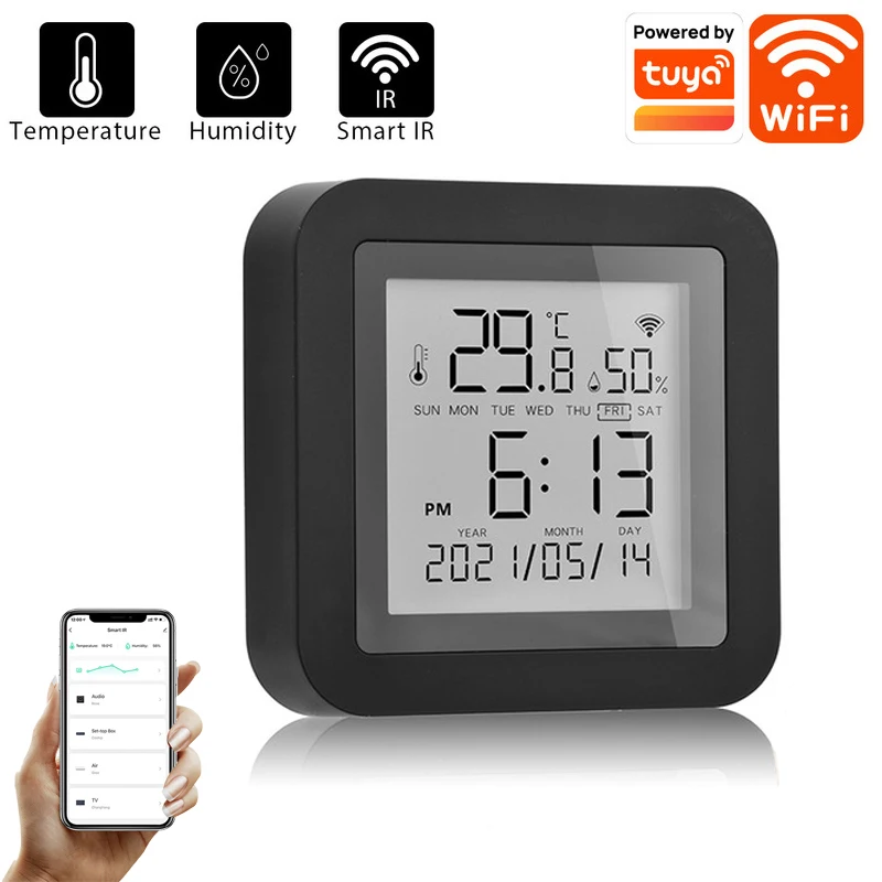 

Смарт-датчик температуры и влажности Tuya, Wi-Fi, с голосовым управлением