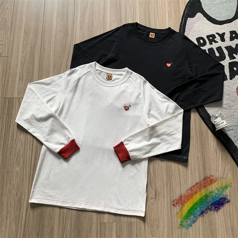 

Long Sleeve Human Made T-shirt Men Women Heart Embroidery T Shirt Tee Tops