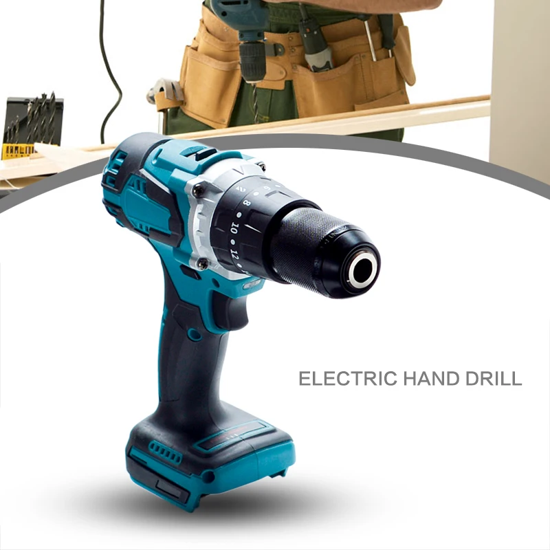 

18V Electric Cordless Impact Drill 100N.m Rechargable Screwdriver Power Tools Drill Li-Ion Battery For Makita 18V Battery