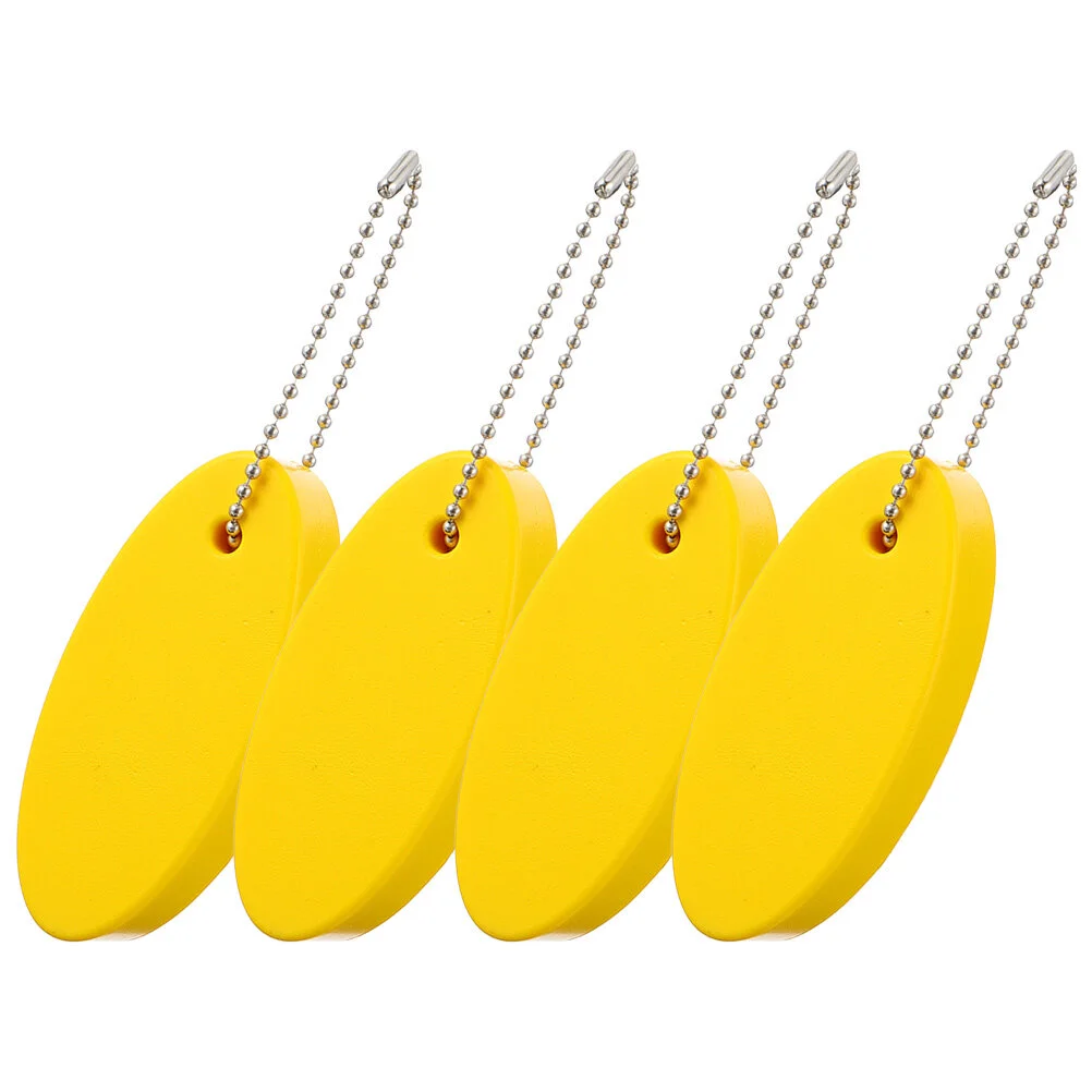 

4 Pcs Buoy Float Key Holder Blank Keychains Surfing Yellow Decor Surfboard Pendant Floating Boat Oval Ring Pu Decors