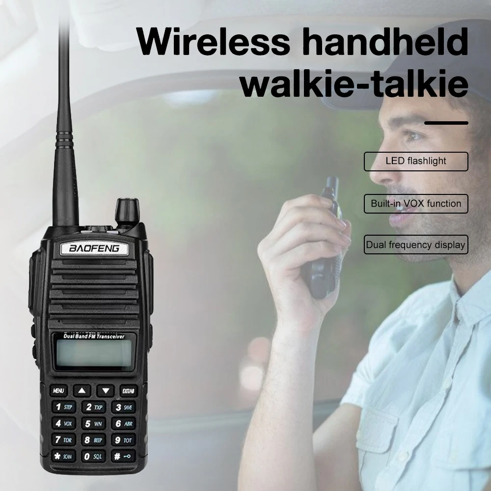 Baofeng UV82 8W Portable Radio Walkie Talkie Dual PTT Two Way Vhf Uhf Dual Band Amateur CB Radio Comunicador Receiver Transmiter
