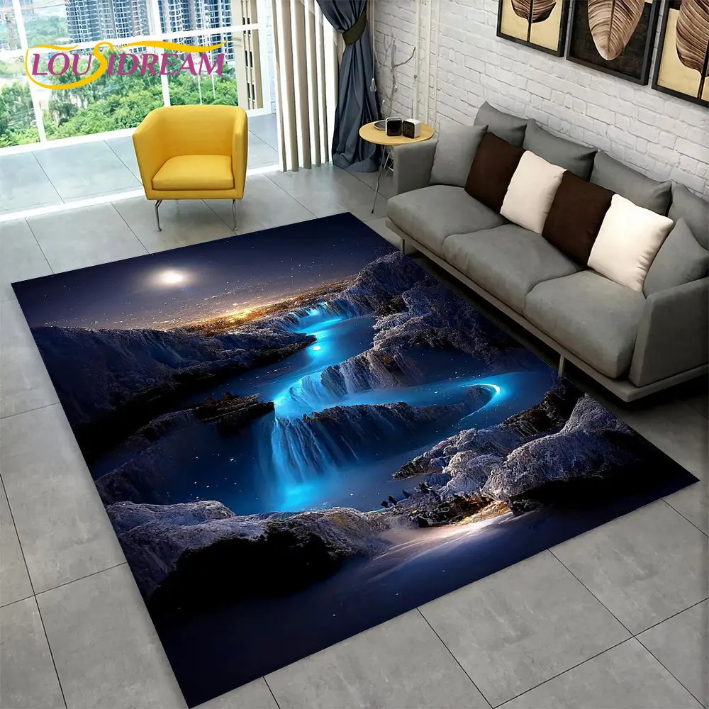 

3D Beautiful Dream Magic Castle Scenic Area Rug,Carpet Rug for Living Room Bedroom Sofa Doormat Kitchen Decor Non-slip Floor Mat