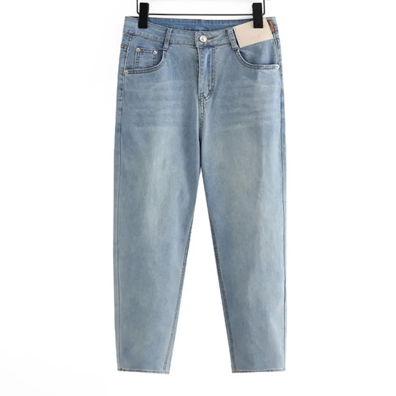 

Plus Size Women Jeans Oversized Curve Clothes Fashion Label Thin Stretch Denim Harem Pants Summer 2023