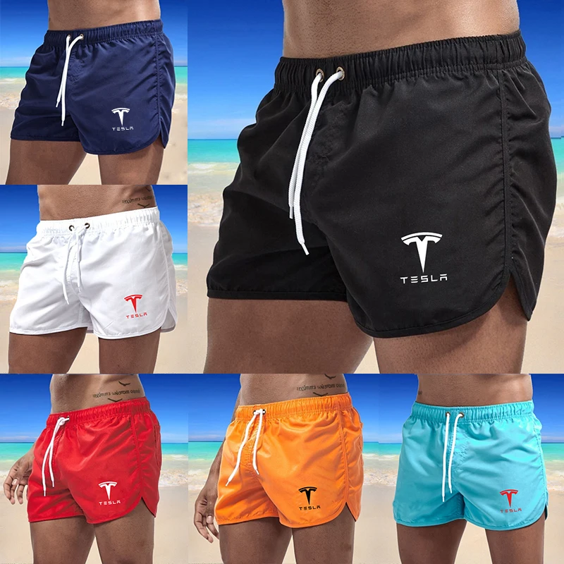 

2023 Men's Shorts Summer Men Beach Shorts Colorful Swimming Trunks Man Boxer Short Sexy Surf Board Men's Car Club Short Pants