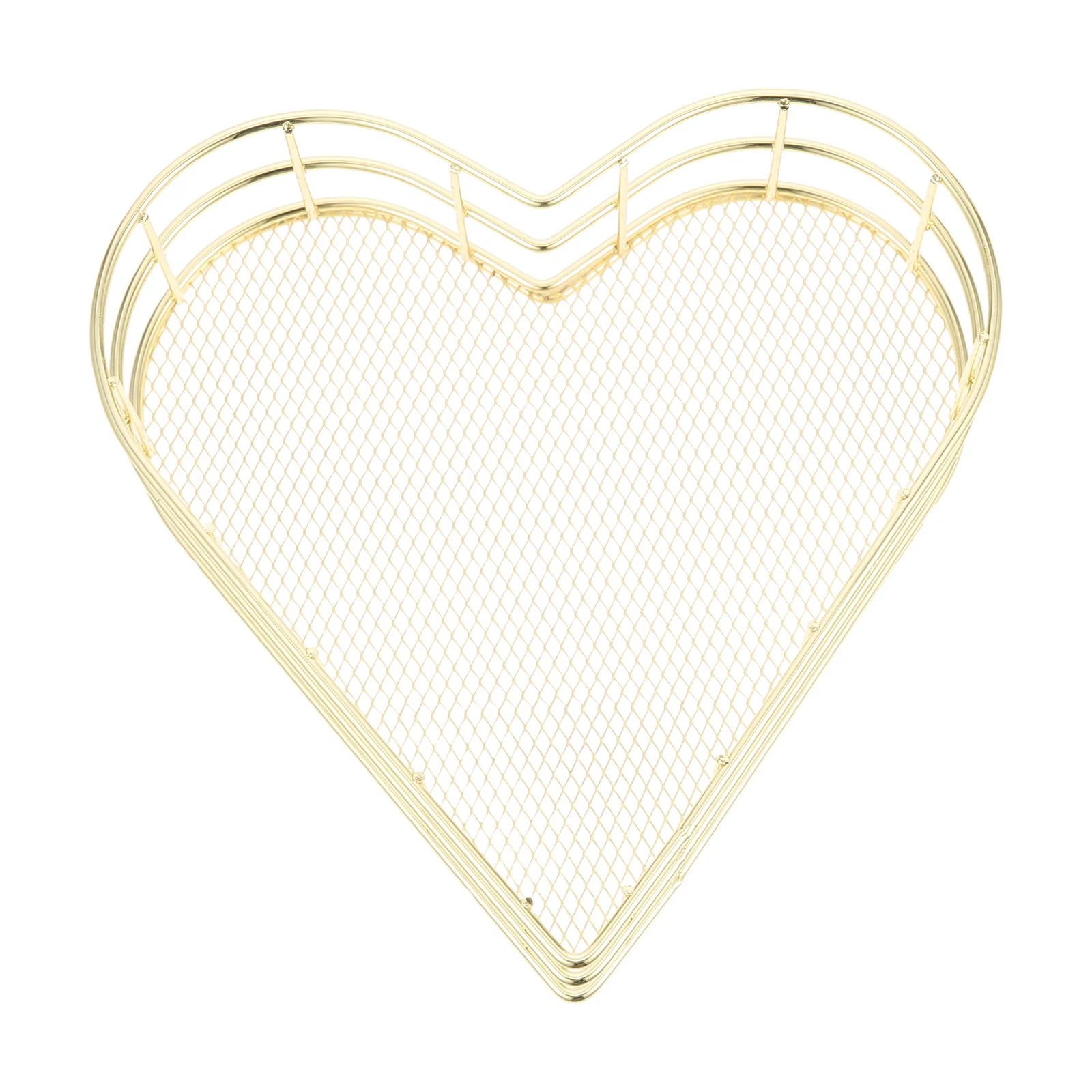 

Basket Storage Organizer Tray Makeup Heart Fruit Shaped Metal Holder Iron Vanity Shelfwire Countertop Bathroom Litter Bowl