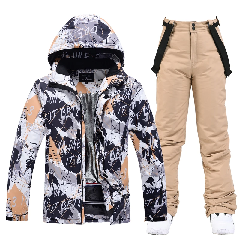 Men's Ski Jacket And Pants Set Windproof Waterproof Warm Men Winter Outdoor Jacket Men Snowfield Jacket + Pants