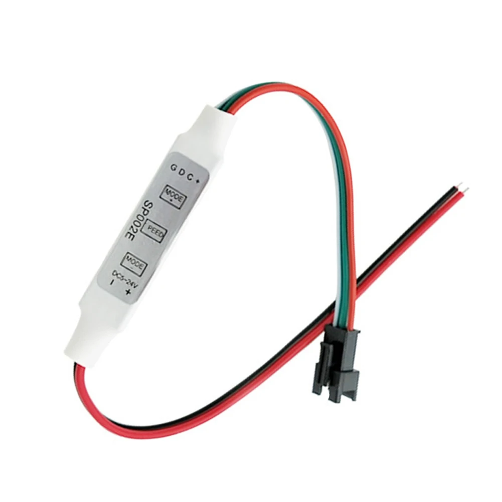 Фото (A65I) SP002E Мини-контроллер RGB LED с 3 кнопками, 5-24В DC, интеллектуальный контроллер для светодиодных лент с эффектом бегущей воды №3