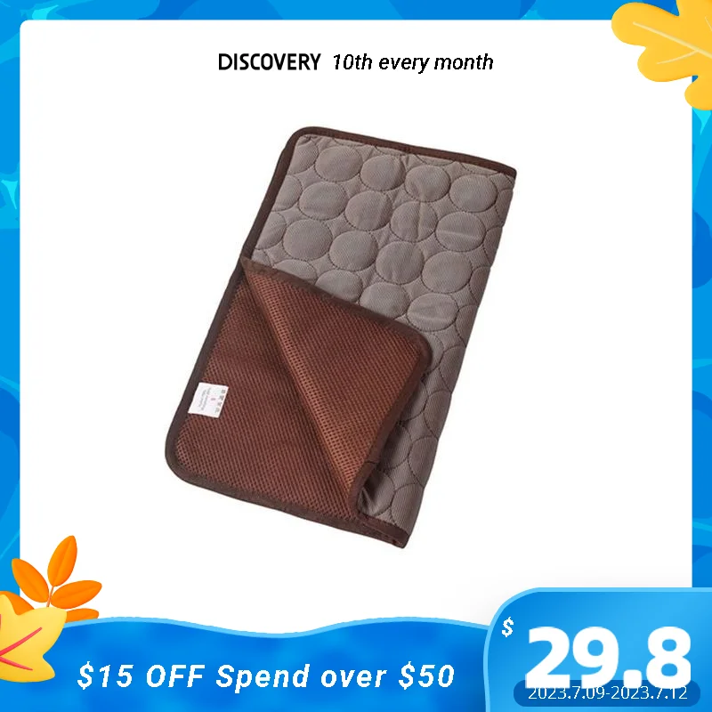 

Dogs Cooling Mat Pet Ice Silk Cool Bed Pet Cat Breathable Blanket Cushion Kitten Indoor Sofa Puppy Sleep Floor Mat Pet Supplies