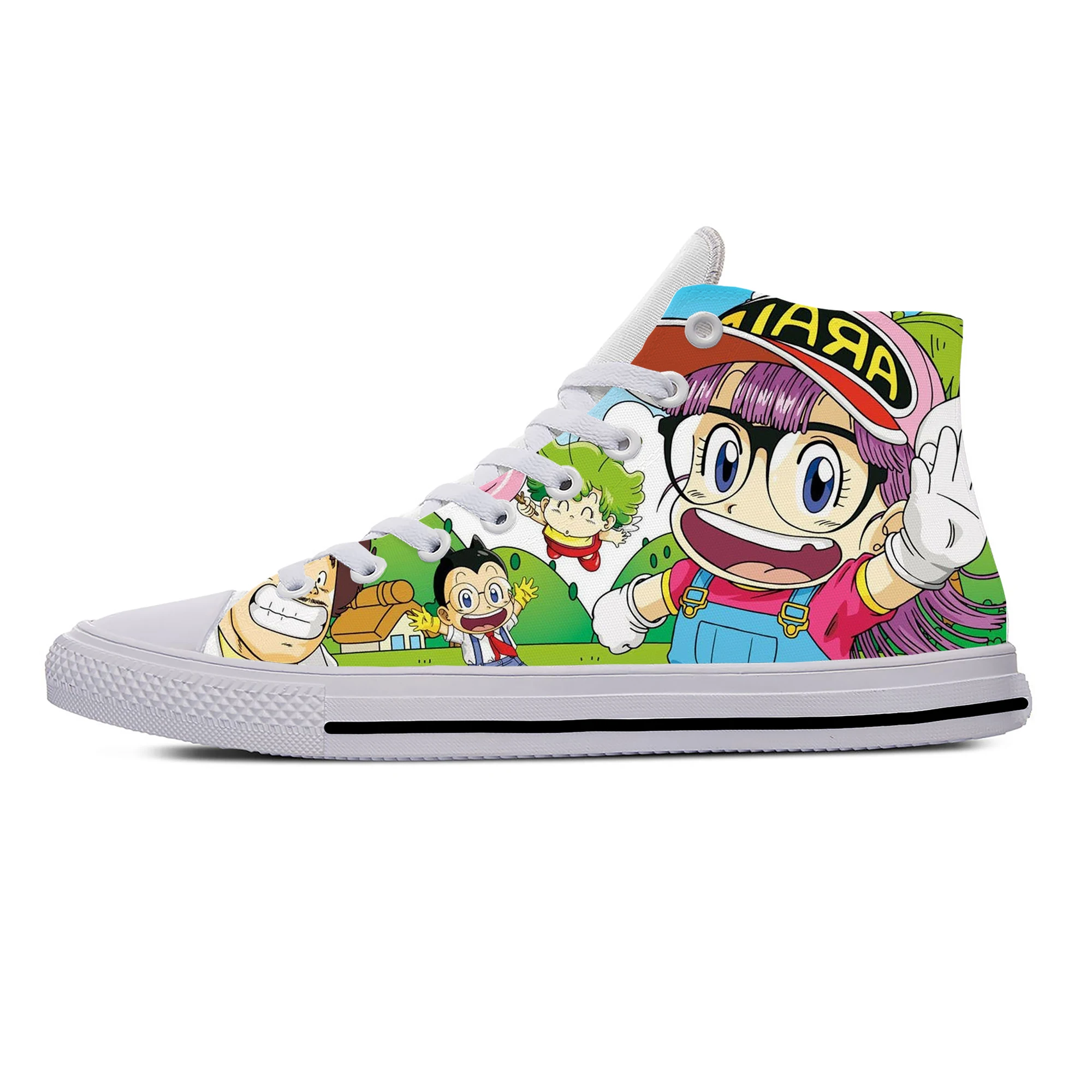 

Japanese Anime Manga Cartoon Arale Dr Slump Funny Casual Cloth Shoes High Top Lightweight Breathable 3D Print Men Women Sneakers
