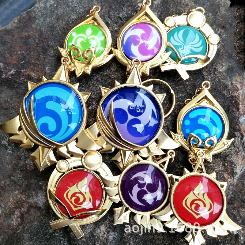 

Genshin Impact Eye Monde luminous pendant pendant Xumi luminous metal key chain Kamisato Ayaka Keqing Hu Tao YaeMiko Gan yu