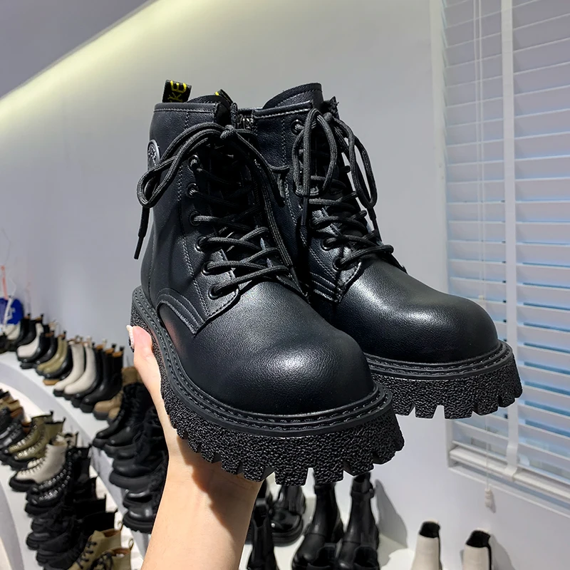 women's new Martin boots street style ins office lady boots motorcycle boots for women high-top shoes ins hot sale fashion women