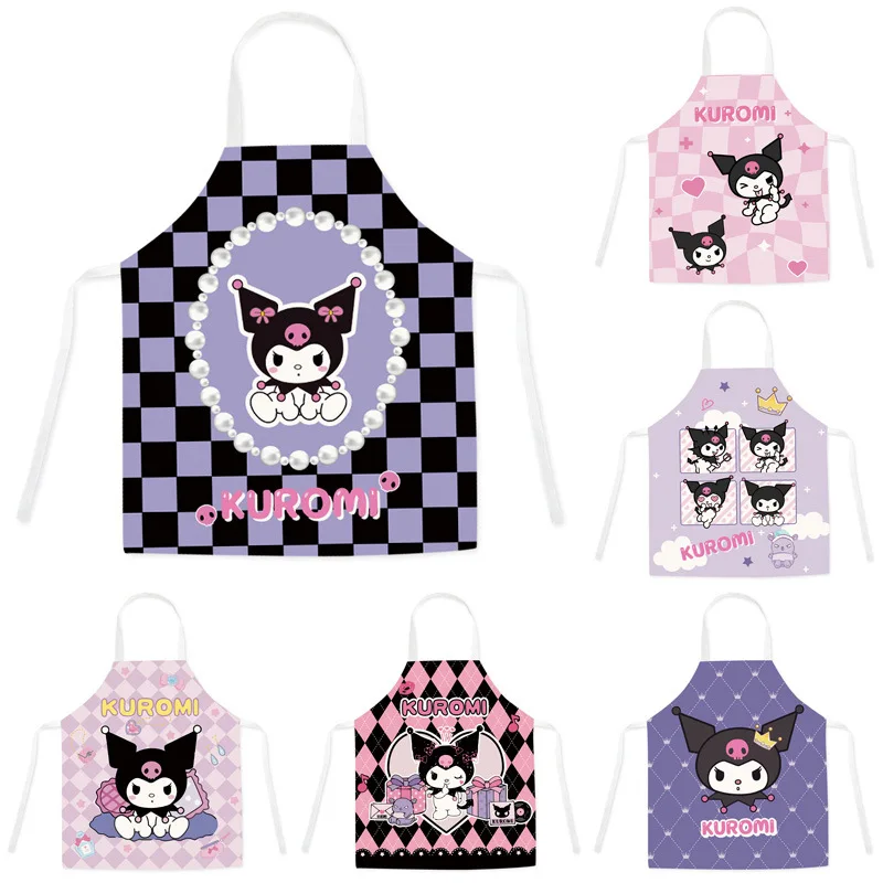 

Kawaii Cute Sanrio Apron Kuromi Cartoon New Creative Household Bakery Kitchen Restaurant Work Clothes Dirt Proof and Waterproof