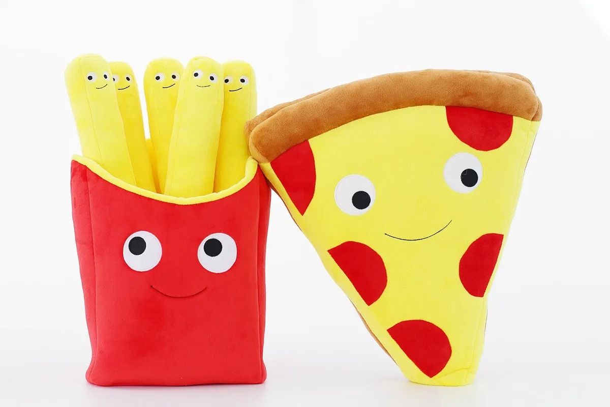 

Hot Plush Toys Food Pizza And French Fries Chips Pillow Sofa Decoration Kids Toy Children's Gift Christmas Birthday Gift On Sale