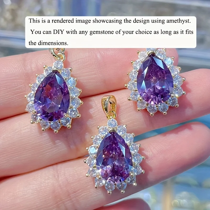 1 шт. розово-золотистая Серебристая подвеска в форме груши с зажимом для