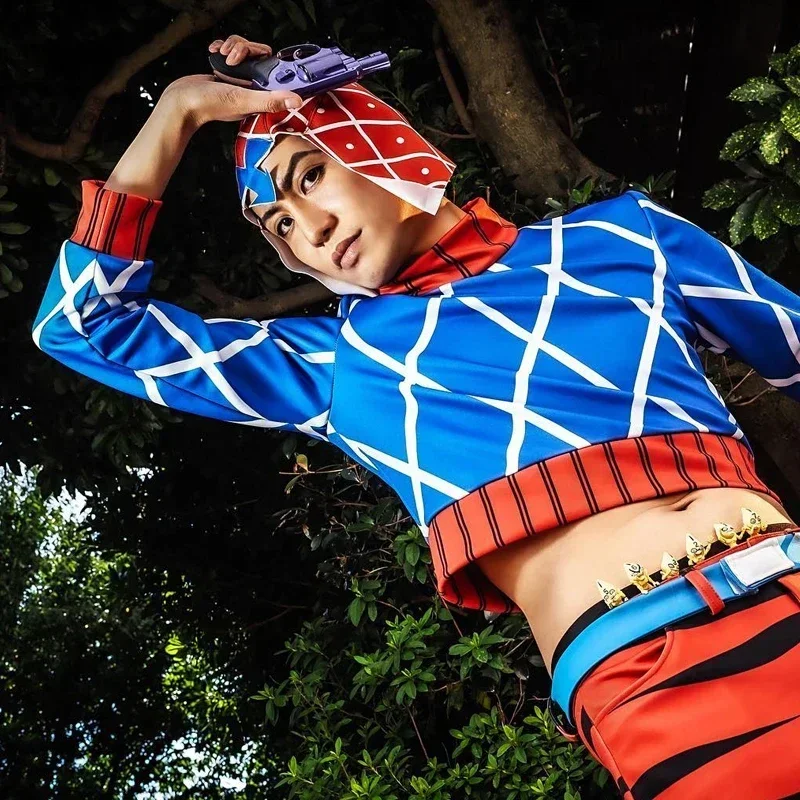 JOJO Bizarre Adventure Костюм Гвидо Миста Золотой Ветер Аниме Костюмы Хлопок Вязаный