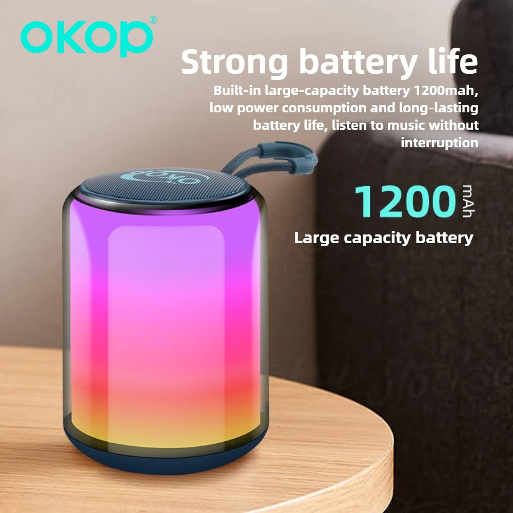 Фото OKOP Bluetooth-колонки, окружающее освещение RGB, TF, USB, AUX, многоинтерфейсный DCIN, сабвуфер с низкой задержкой, сабвуфер Caixa De Som (22)비헬 изменений №3