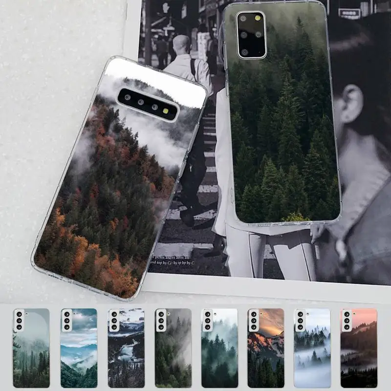 

YNDFCNB Mountain Forest Phone Case for Samsung S21 A10 for Redmi Note 7 9 for Huawei P30Pro Honor 8X 10i cover