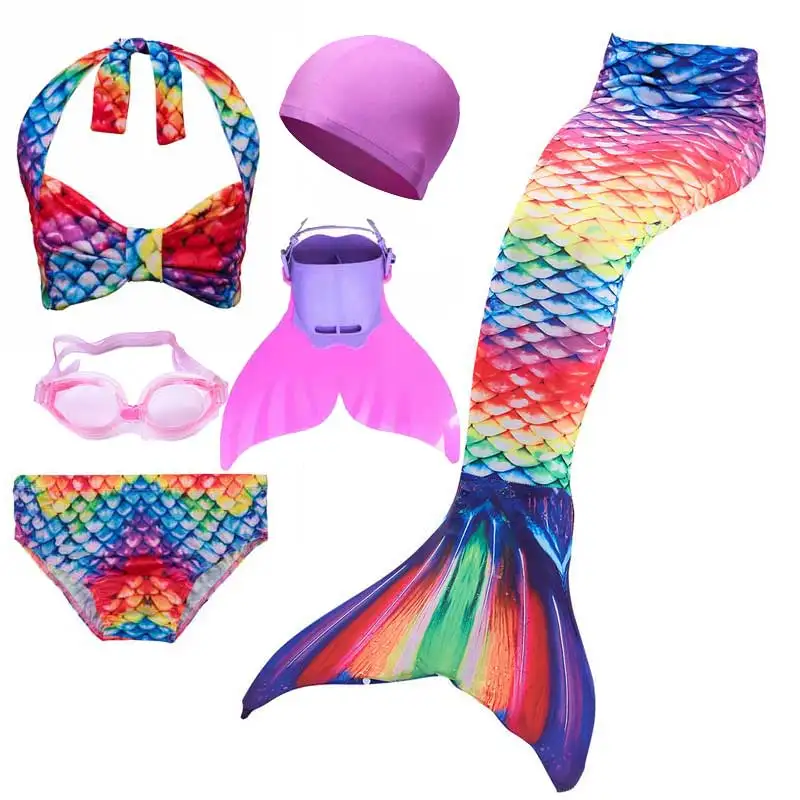 

Sparkle Mermaid Tail Fancy Cosplay Dress With Swimsuit Girls Children Mermaid Costume Halloween Costume