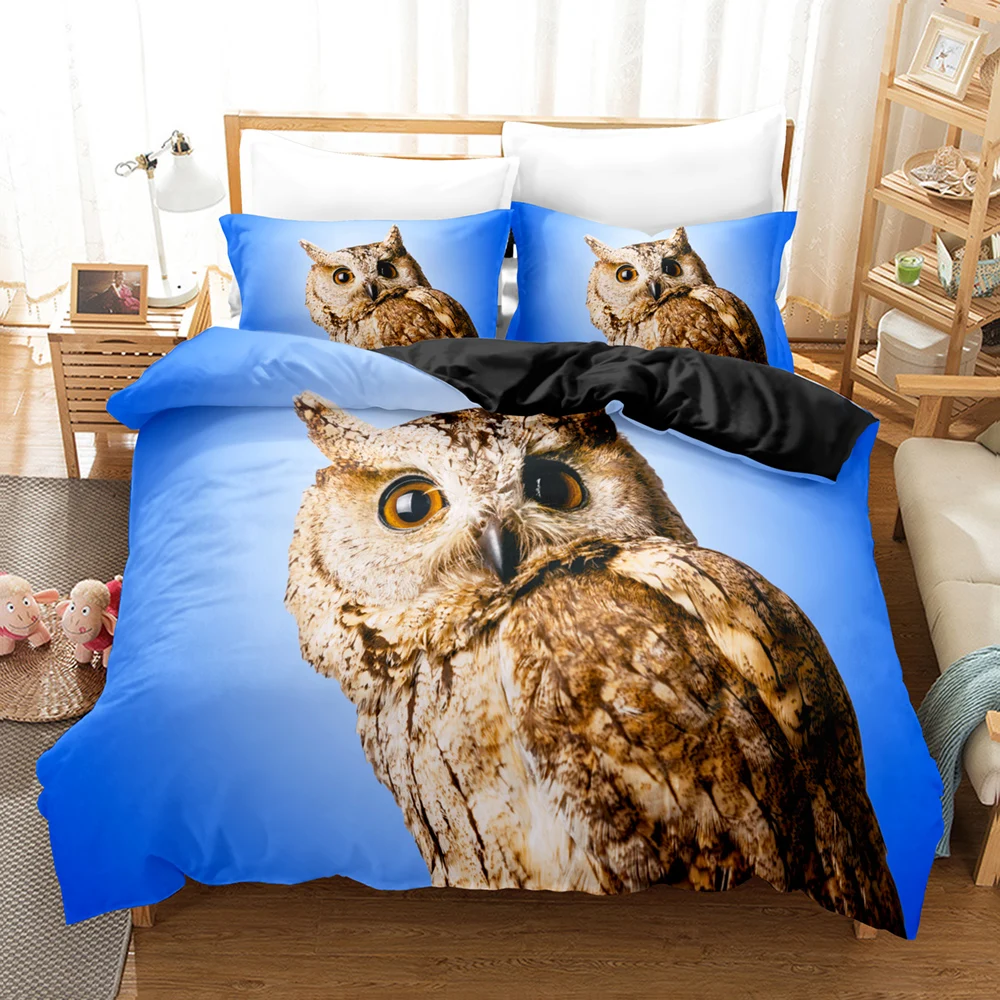 

3D The owl Sets Duvet Cover Set With Full Queen King Bedclothes Bed Linen Pillowcase Twin