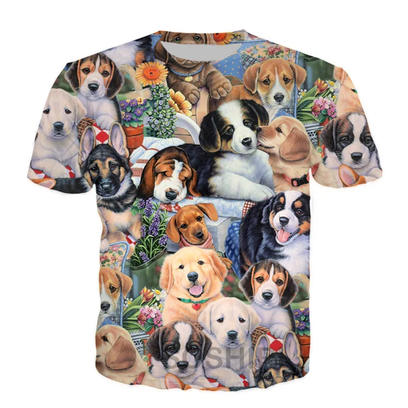 

New Men t shirts 3D Printed Animal Cat Dog graphic T-shirt Summer Fashion Casual Trend Interesting Round Neck Tee streetwear Top