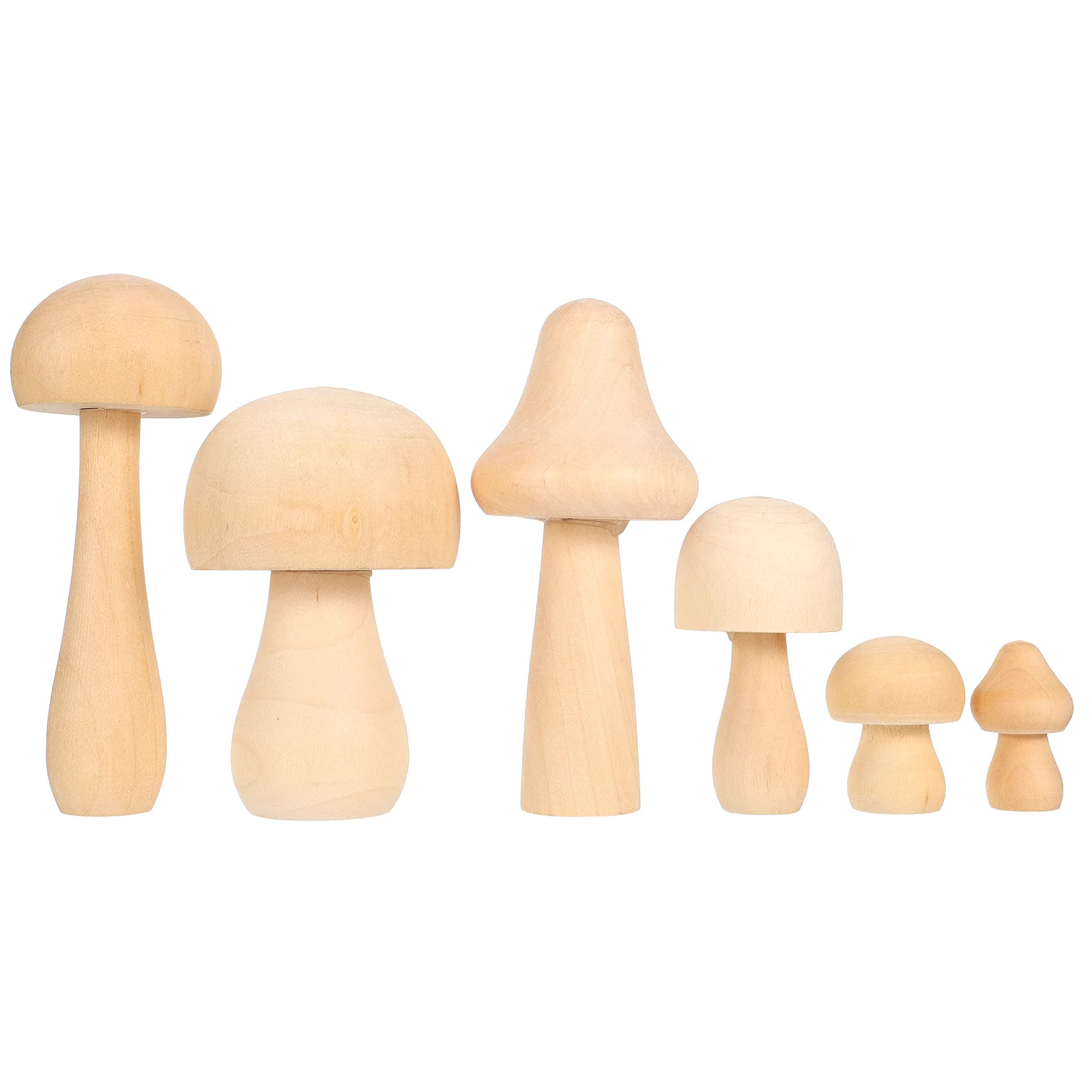 

Doodle White Germ Mushroom DIY Unfinished Wood Unpainted Peg Kids Drawing Craft Children Toy Plain Wooden
