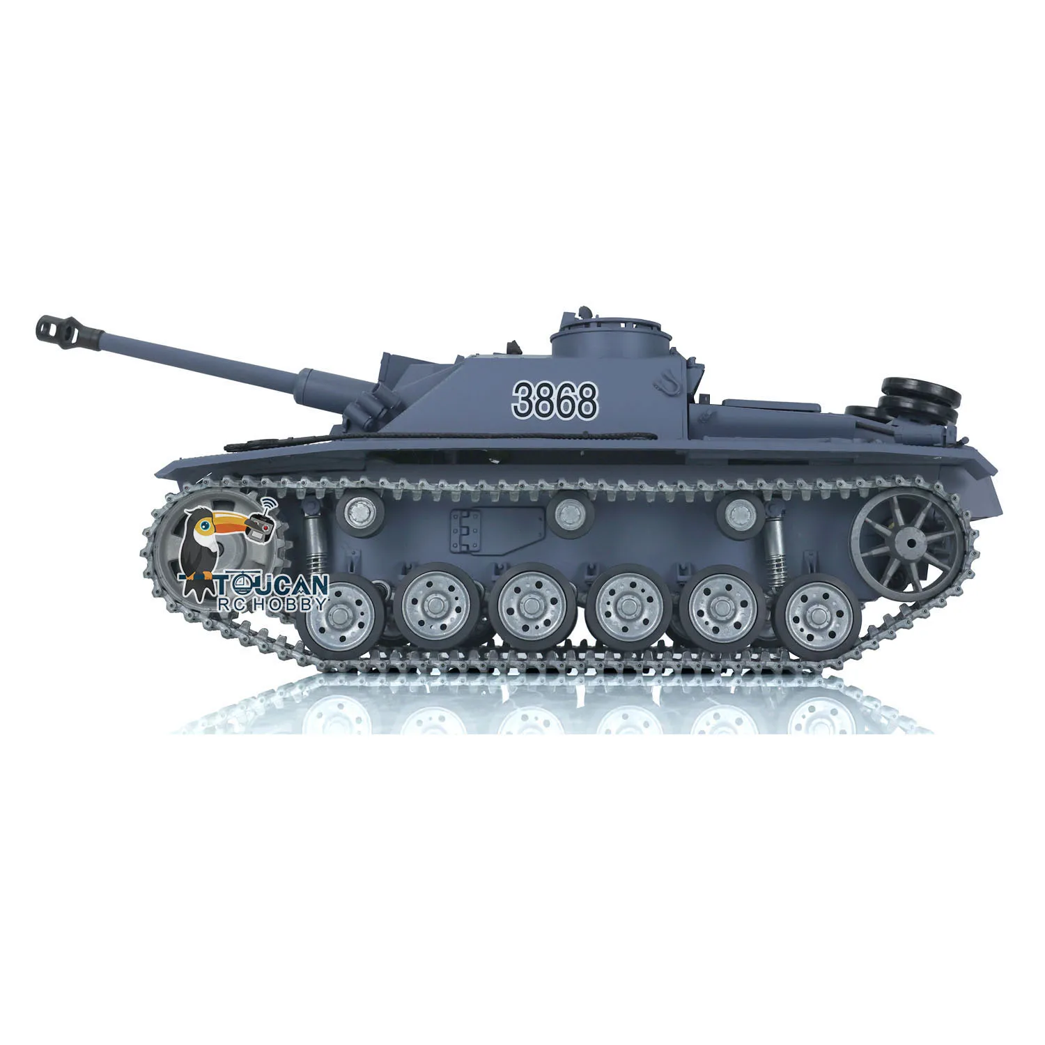 Фото Радиоуправляемый танк Heng Long 1/16 масштаба, модель Stug III 3868 с металлическими гусеницами и колесами, игрушка для взрослых. №1