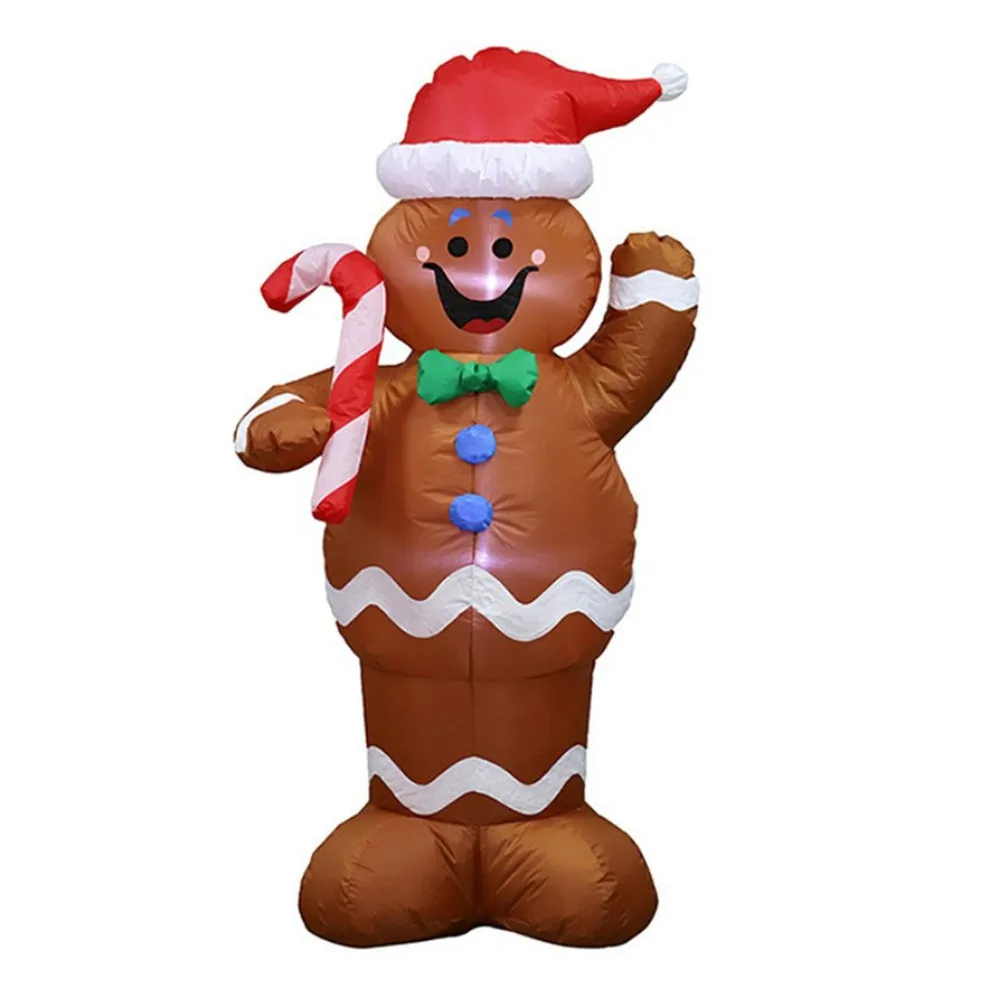 

Inflatable Cane Gingerbread Man Christmas Decoration Courtyard Inflatable 1.5m Glowing Cartoon Props