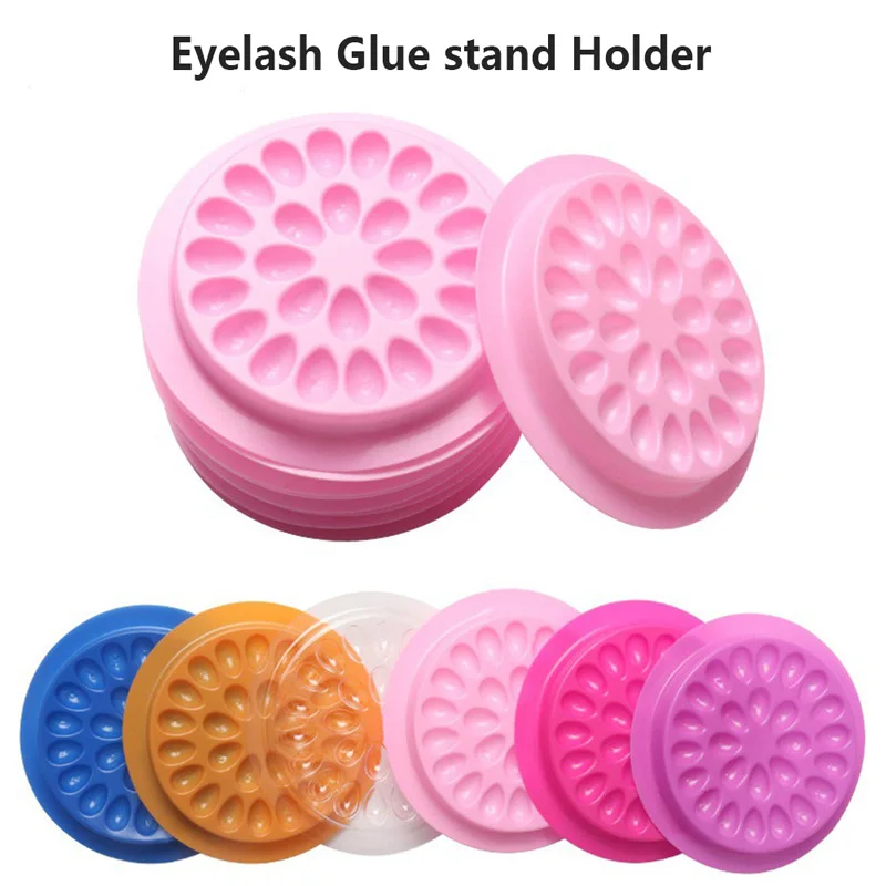 

10pcs/set Eyelash Glue Stand Holder Eyelash Extension Supplies Adhesive Pallet Plastic Gasket Eye Lashes Glue Pads Makeup Tools
