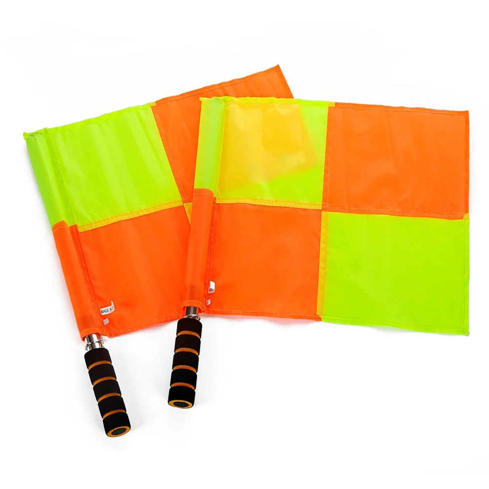 

4pcs Match Referee Flag Hand Waterproof Signal Flags Fluorescent Flag (Yellow)
