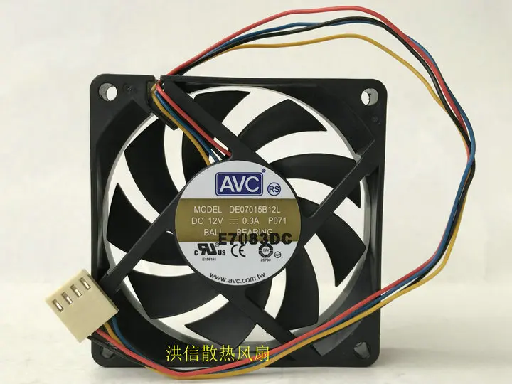 

AVC DE07015B12L P071 DC 12V 0.30A 70x70x15mm 4-Wire Server Cooling Fan