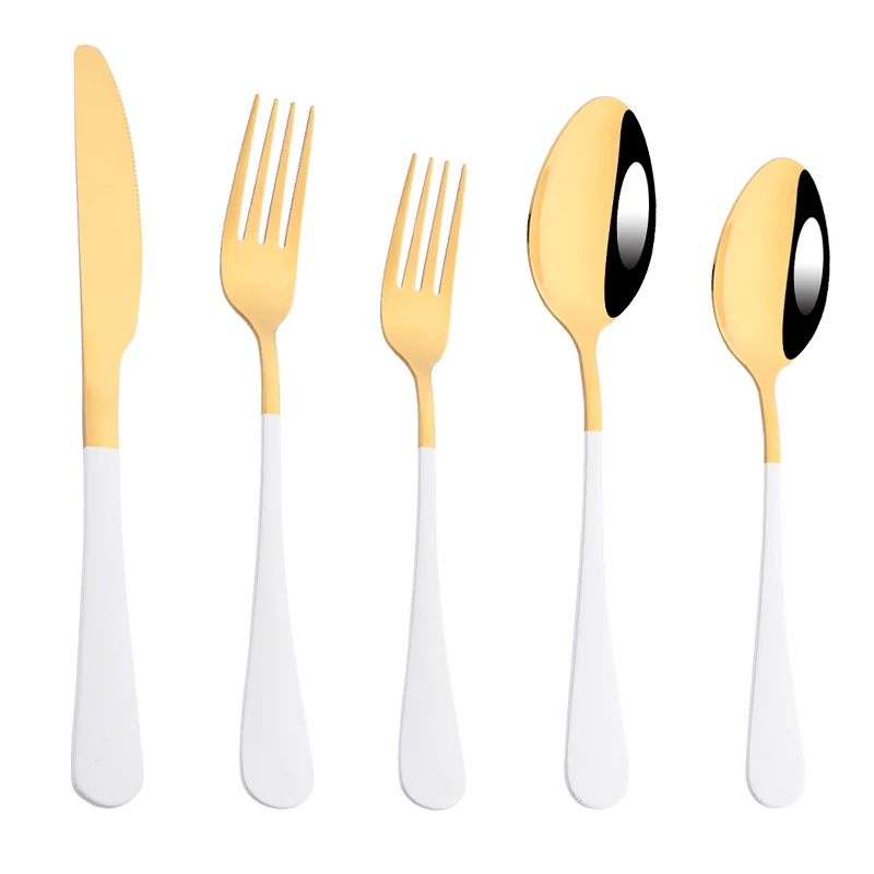 

5 шт., набор столовых приборов из нержавеющей стали, в европейском стиле